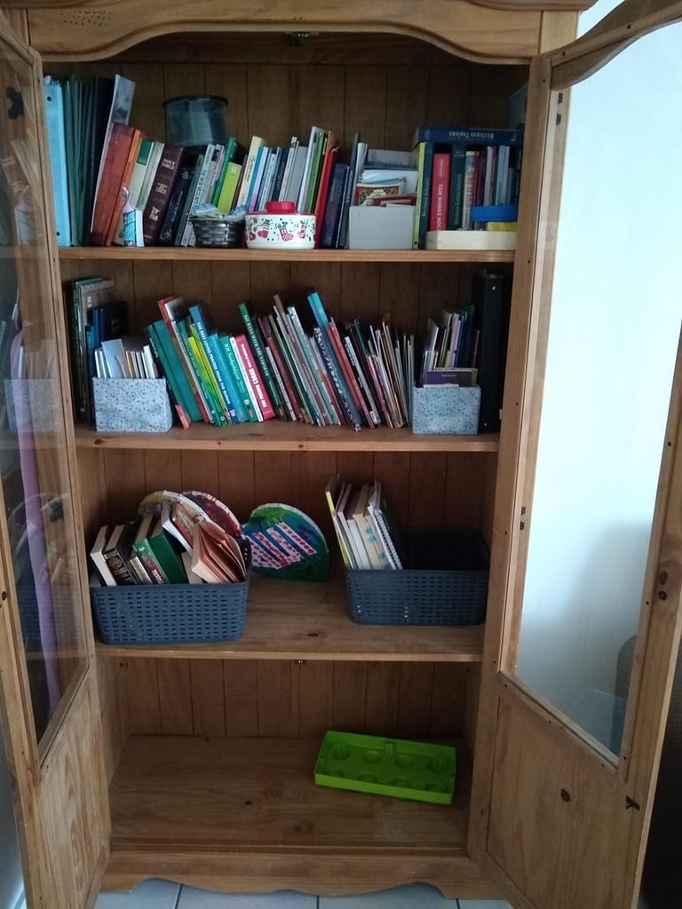 Bookshelves where we store our books